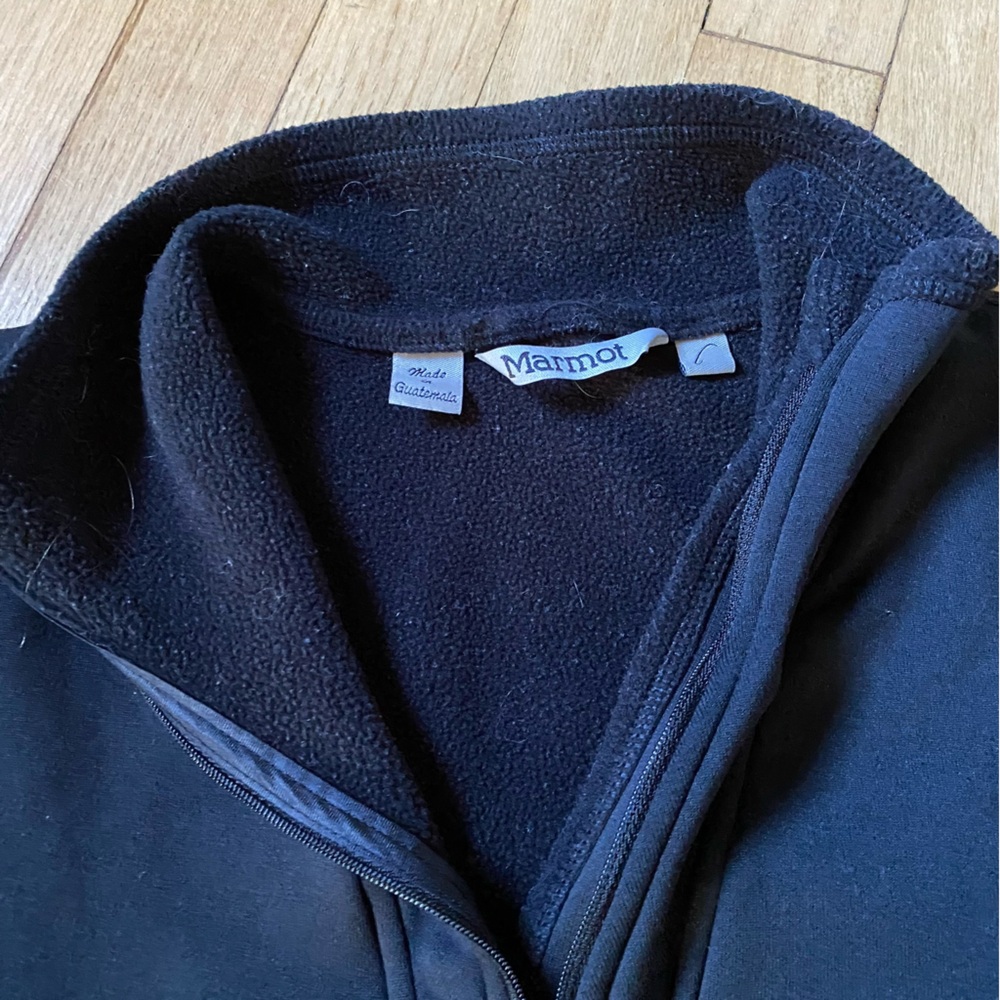 Marmot youth 1/4 zip fleece size L. Black polyester / spandex blend fall winter - Picture 4 of 7